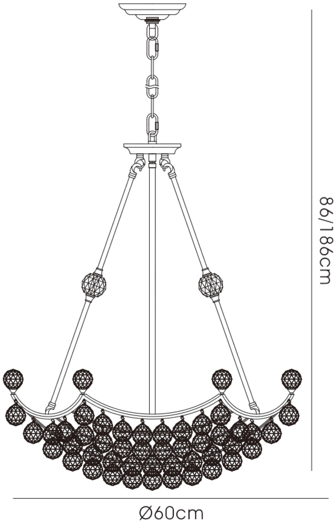 Cesto Crystal Ceiling Lights Diyas Statement Crystal Fittings